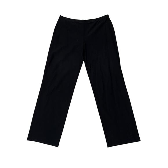 Eileen Fisher Pull On Viscose Blend Ponte Knit Pants in Black Size Large - Picture 2 of 10